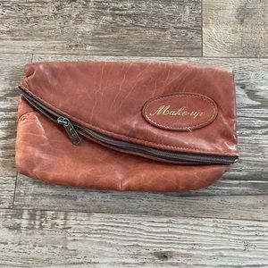 Vintage Roger Gimbel leather make up bag